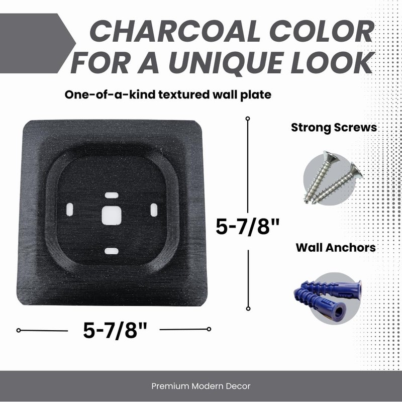 Charcoal Square Wall Plate for Ecobee Smart Thermostat Enhanced and
