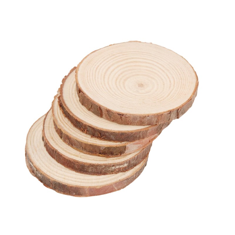 MANCHAP 200 PCS 2-2.4 inches Wood Slices, Unfinished Natural Round