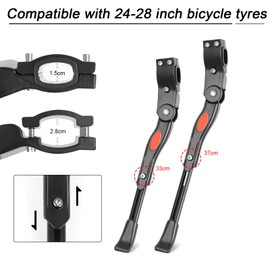 talifoca Bicycle stand, adjustable bicycle stand made of aluminium alloy, bicycle side stand, height adjustable with non-slip rubber foot