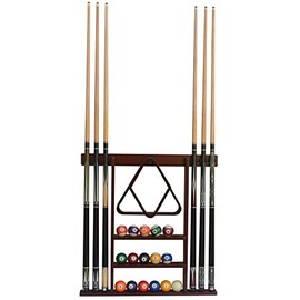 Flintar Wall Cue Rack, Premium Billiard Pool Cue Stick Holder, Made of Solid Hardwood, Improved Direct Wall Mounting, Cue Rack Only (Cues, Balls and Ball Rack not Included), Mahogany Finish