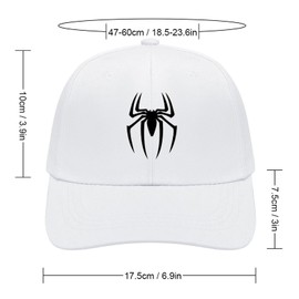 Ideeze Spider Pattern White Vintage Baseball Cap Men Women Adjustable Sports Dad Hat