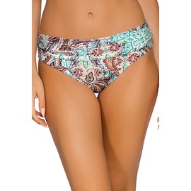 Sunsets Traje de baño estándar para mujer con banda fruncida, Mercado marroquí, XL