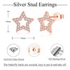 Estrellique 925 Sterling Silver Stud Earrings, Zircon Small Stud Earrings,