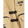 Verdusa Boy's Pocket Front Buckle Sleeveless Cargo Vest Jacket Khaki