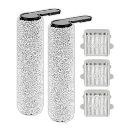 Paquete de 5 rodillos de repuesto F25 y filtros HEPA para aspiradora Roborock F25 LT/RT/ACE/ALT/ACE Combo/Combo/GT en seco húmedo, 2 rodillos de cepillo, 3 filtros HEPA