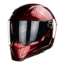 KOV Casco Gainer Cherry Rojo Brillante Integral para Moto Certificado Dot