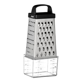 Premier Housewares 511238 Zester Grater 4 Sided Cheese Graters Graters For Kitchen Black Handle Garlic Grater Lemon Zester Grater with Handle 22 X 9 X 7