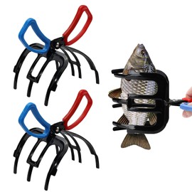 Roucerlin 2 Pack 3 Claw Fish Gripper, Essential Fishing Pliers Grabber Metal Fish Control Clamp Forceps, Multifunctional Fish Grabber Tool, Fishing Grip Pliers Tong Tackle Accessories