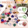 sourcing map 30Pcs Heart Rhinestones, 10mm Pointed Back Heart Glass