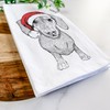 Inkopious Santa Ernie The Dachshund Tea Towel, Dishcloth, Dinner Napkin,