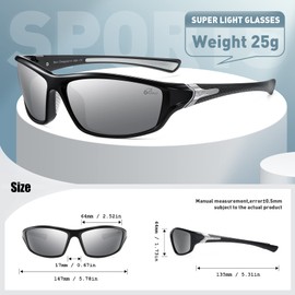 Bevi Square Polarized Sunglasses UV 400 Protection with TR90 Lightweight Frame Glasses for Women Men 2954C2