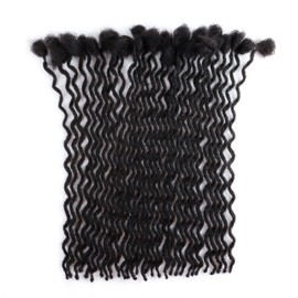 SheaSculpt Curly Wave Loc Extensions Human Hair 0.4cm&0.6cm width 6-18inch 10,30 strands 100% human hair locs extensions for men women Handmade Permanent Dread Extensions0.6cm 8inch 10strands