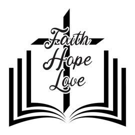 Family Faith Hope Love Motivational Quote Wall Decal Decoration Holy Cross Open Bible Book Design Faith Hope Love Lasts Years and Easily Removable - Size: 10 in(W) x 10 in(H)
