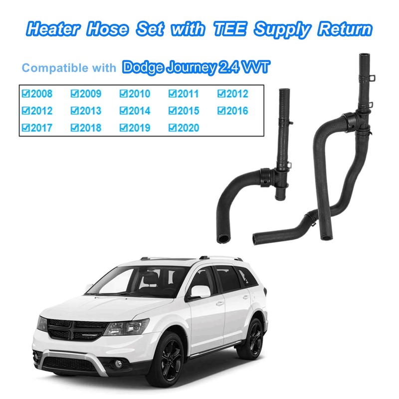 Heater Hose Set with TEE Supply-Return 5058437AK,Compatible with Dodge Journey