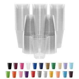 Exquisite Party Solids 12 Oz Clear Plastic Cups For Party Supplies 50 Pack | Clear Disposable Cups Plastic | Disposable Drinkware For Parties, Events & Everyday