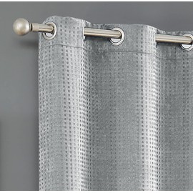 Dainty Home Times Square Panel Pair, 76" x 96", Silver Grey