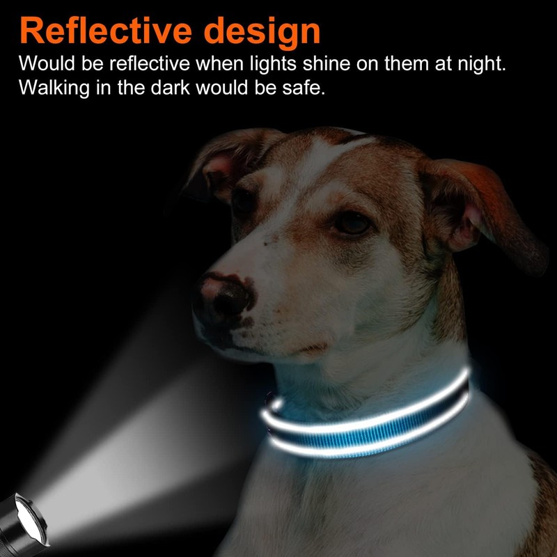 Joytale Reflective Dog Collar, Soft Neoprene Padded, Metal D-Ring, Nylon