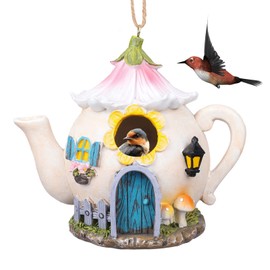 Yinns Birdhouses, Resin Bird House for Outside, Decorative Bird Houses, Hanging Watering Can Bird Houses for Outdoors Cardinal Bluebird Wild Birds