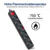 EXTRASTAR ExtraStar 6-Fach Steckdosenleiste mit Schalter und Kindersicherung,3M 3G1.5mm2 Kabel