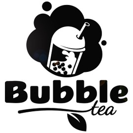Vinyl Wall Decal Bubble Tea Drink Bubbles Cafe Logo Kitchen Stickers Mural Large Decor (g9699) Black