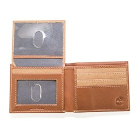 Timberland Baseline Canvas Genuine Leather Khaki Passcase Mens Wallet D28387/6