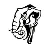EROSPA® Temporary Tattoo Sheet - Mighty Elephant with Tusks -