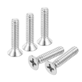 sourcing map 100 pcs #6-32x5/8 inches Machine Screws Phillips Pan Cross Head Screws Fasteners Bolts 304 Stainless Steel Silver for Wall Socket,House Repairs
