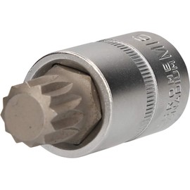 BRILLIANT TOOLS BT022937 1/2 Inch Multi-Tooth Bit Socket, 55 mm Long, M16 [Powered by KS Tools]