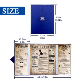 back in 1995 Poster 30th Birthday Gifts for Women and Men,Vintage Happy 30th Birthday Decoration Supplies for 30 Year Old,Folded