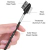 Dual-Sided Eyelash & Eyebrow Spoolie Brush: Reusable Comb with Stainless