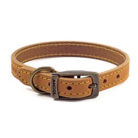 Ancol Timberwolf Comfortable Durable Leather Mustard Dog Collar Pet Training Accessory 26-31 cm, Size 2