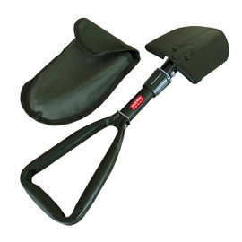TABOR TOOLS J35A Folding Shovel, Small 18 Inch Survival Spade for Camping, Gardening, SUV Emergencies. Entrenching Trowel Tool with Steel Rugged Edge Blade. Includes Carrying Pouch with Loop.