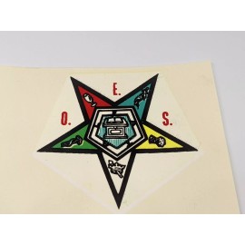 Vintage O E S Order of the Eastern Star Masonic Fraternity Decal