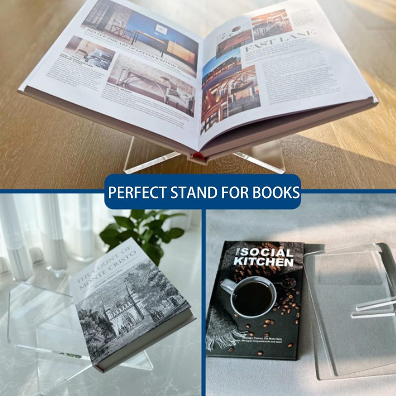 Acrylic Book Stand Large Open Display for Cookbook Art Bible