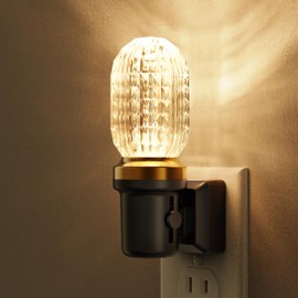 L LOHAS LED Night Lights Plug into Wall, Plug in Night Light with Light Sensor, Dimmable Night Light, 3000K LED Nightlight, Wall Sconce-Style Design Nightlight for Bedroom Bathroom Hallway, 1-Pack