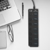 7-port USB 3.0 Hub 5GB/S High Speed with Key Switch