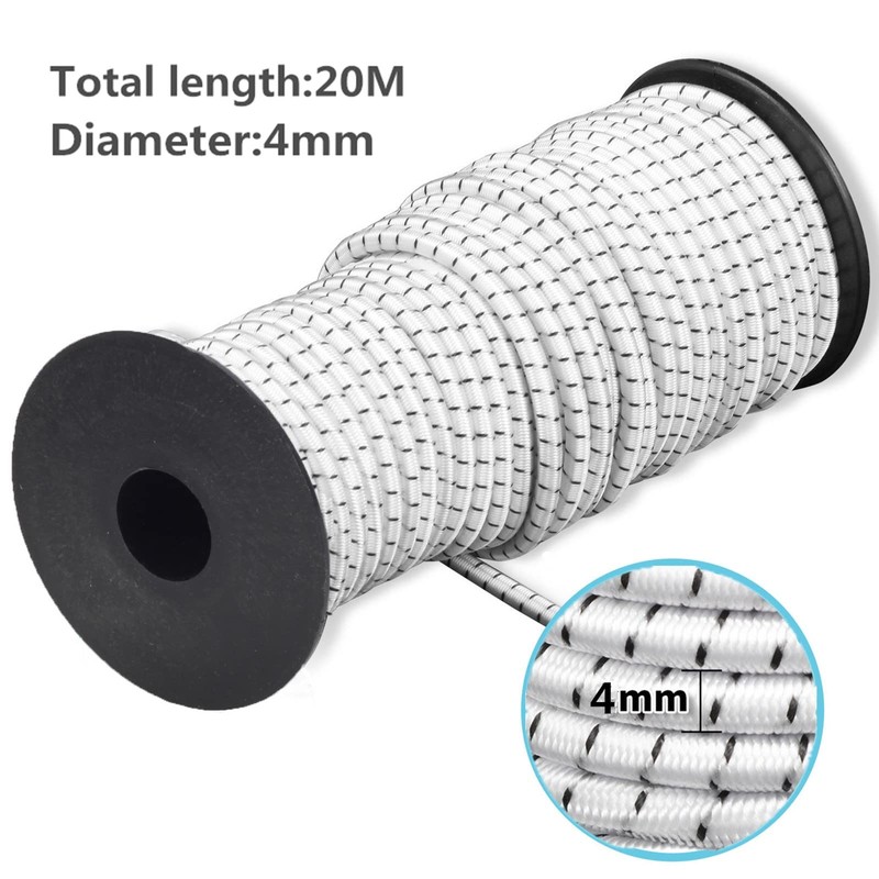 4 mm x 20 m White & Black Elastic Safety