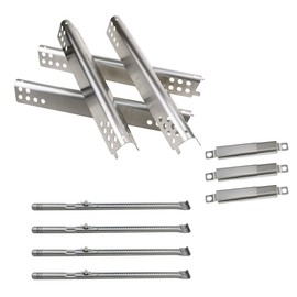 Grill Replacement Parts for Charbroil Advantage Series 4 Burner 463344015, 463343015, 463433016, 463240015, 463240115. Stainless Steel Burner Tube, Heat Plate Shield, Adjustable Crossover Tubes