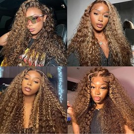 P427 Human Hair Bundles Ombre Highlight Bundle Water Wave Human Hair Bundles 22 inch #27 and #4 Wet and Wavy Bundle