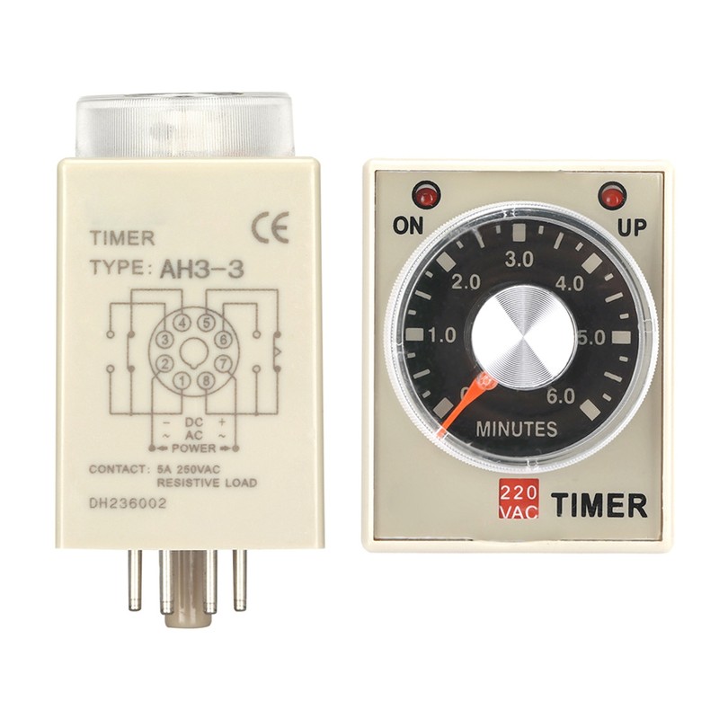 220VAC 6 Minutes Power On Delay Timer Time Relay AH3-3(6M)