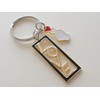 Korean Hand Heart Symbol Charm Keychain with Red Heart Charm