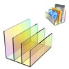 Boloyo Acrylic File Holder,1PC 3 Sections Rainbow File Organizer Mail