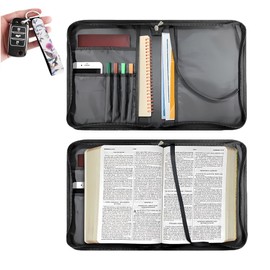 Bengbobar Floral Bible Covers for Girls Leather Waterproof Leather Lavender Bible Case for Women Bible Protective with Handle and Pencil Holder Church BagWrist Lanyard Keychain 2 Pack Set Medium Size