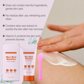 Hair Removal Cream for Women and Men, Intimate Hair Remover Cream for Bikini, Private Areas, Pubic, Body, Legs, Underarms,With Spatula Applicator, Quick Gentle Hair Removal for all Skin Types,100g,Bye