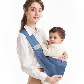 Mumgaroo Baby Carrier Newborn from Birth, On the Go Multifunctional, for Babies from 0 to 36 Months, Toddlers up to 15 kg, Blue