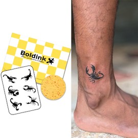 Boldink 2 Pcs Semi Permanent Jagua Tattoos 2 Weeks Long Lasting Waterproof Tattoo Stickers for Men Women Men Women Spider