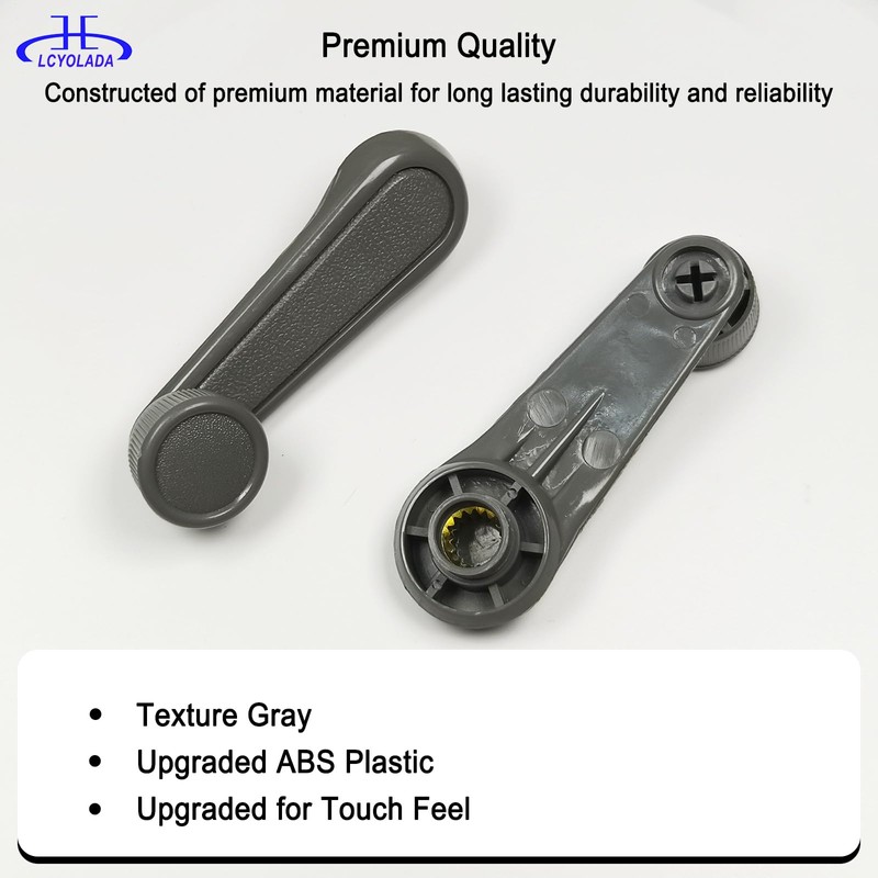 Lcyolada Interior Window Crank Handle, Textured Gray, for Various Toyota
