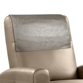 NZDWZDN Recliner Headrest Protector Faux Leather Headrest Cover for Recliner Chair Waterproof Couch Headrest Covers for Furniture Sofa Protector for Home Office Chair W17 x L27Inch(Taupe)