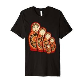 Matryoshka Doll Art Russian Nesting Wooden Stacking Set Premium T-Shirt