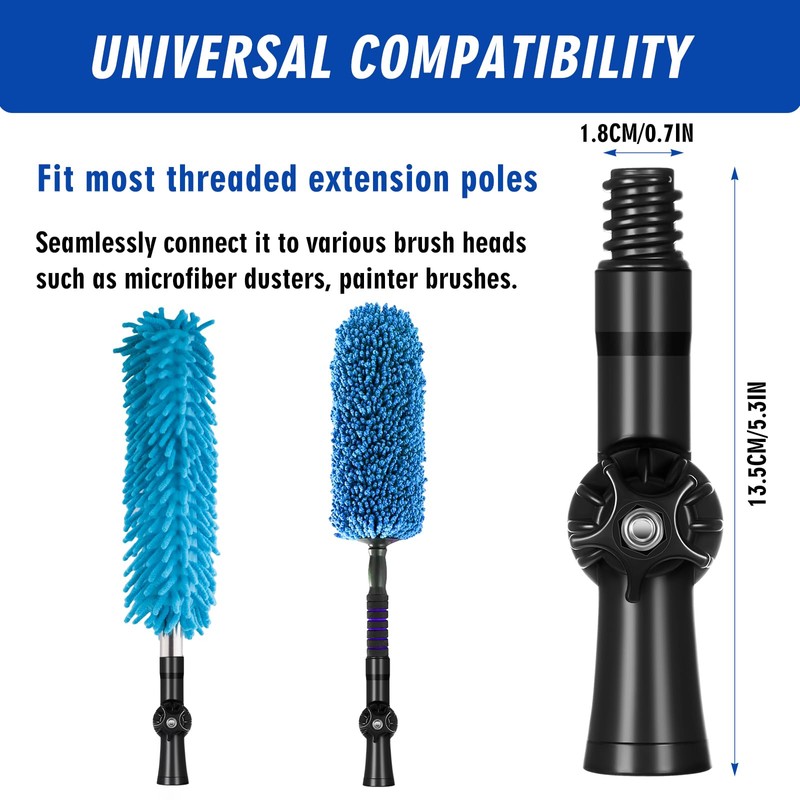 Saillong 2 Pcs Rotatable Angle Adaptor Extension Pole Attachments for